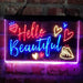 Hello Beautiful Lady Room Decoration Deluxe App-Enabled 3-Color LED Light Sign - Way Up Gifts