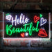 Hello Beautiful Lady Room Decoration Deluxe App-Enabled 3-Color LED Light Sign - Way Up Gifts