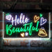 Hello Beautiful Lady Room Decoration Deluxe App-Enabled 3-Color LED Light Sign - Way Up Gifts