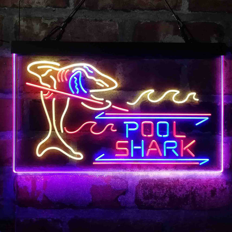 Pool Shark Snooker Billiards Room Deluxe App-Enabled 3-Color LED Light Sign - LED Gift Works