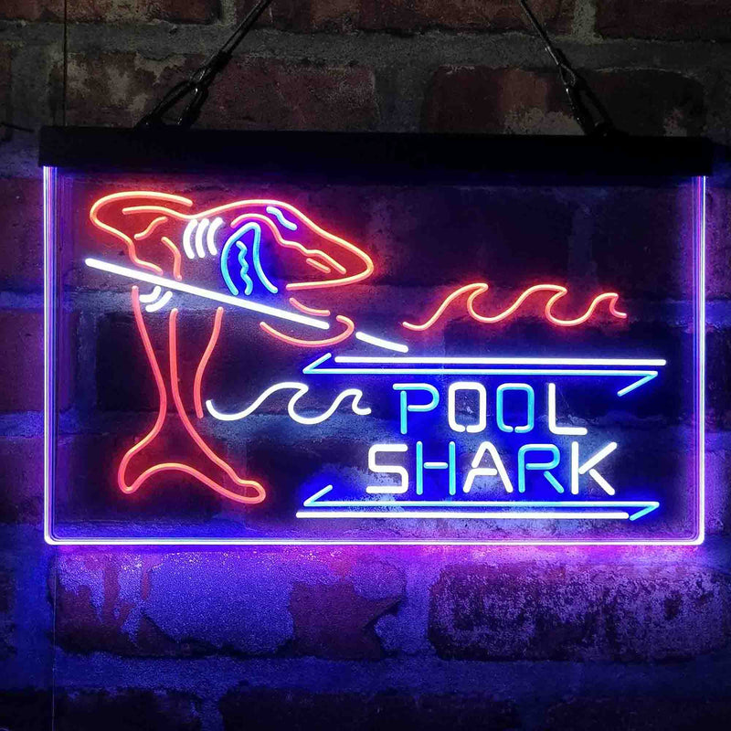 Pool Shark Snooker Billiards Room Deluxe App-Enabled 3-Color LED Light Sign - LED Gift Works