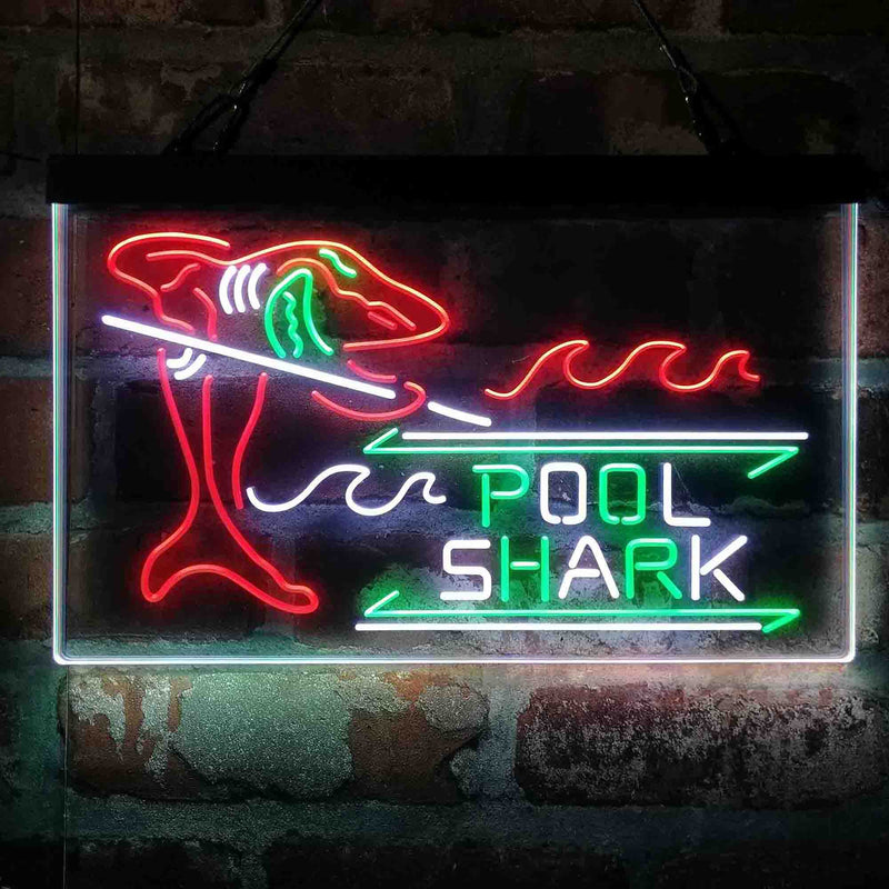 Pool Shark Snooker Billiards Room Deluxe App-Enabled 3-Color LED Light Sign - LED Gift Works