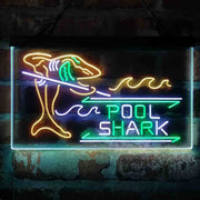 Pool Shark Snooker Billiards Room Deluxe App-Enabled 3-Color LED Light Sign - LED Gift Works
