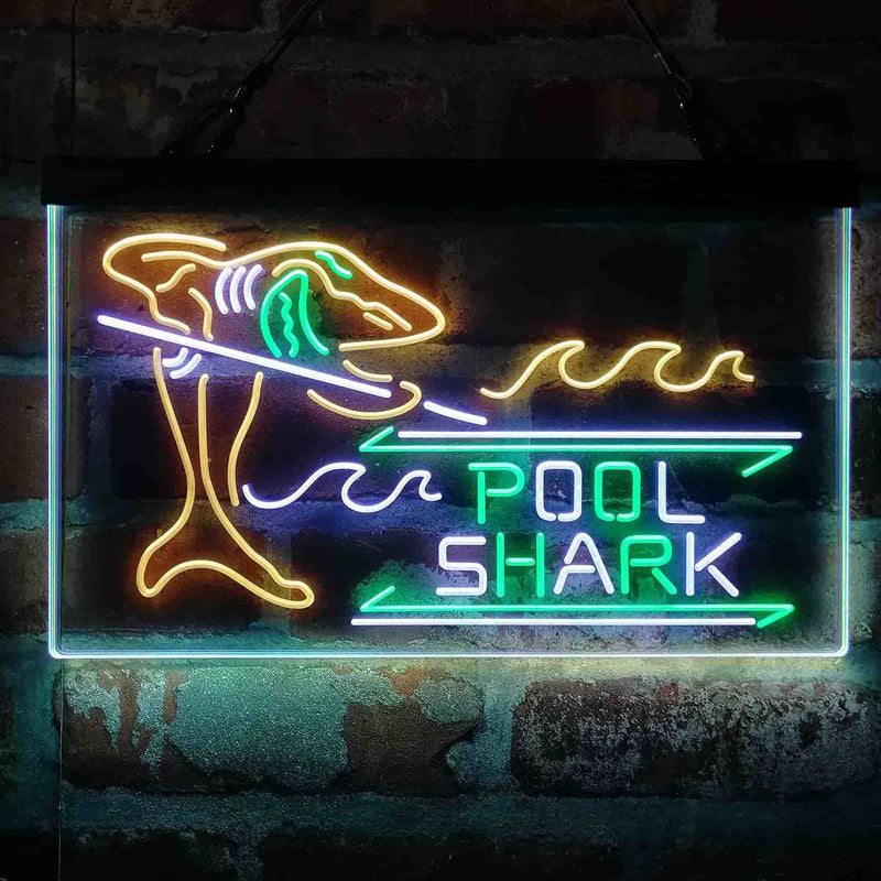 Pool Shark Snooker Billiards Room Deluxe App-Enabled 3-Color LED Light Sign - LED Gift Works