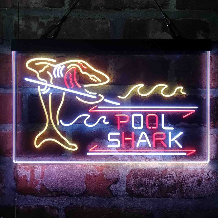 Pool Shark Snooker Billiards Room Deluxe App-Enabled 3-Color LED Light Sign - Way Up Gifts