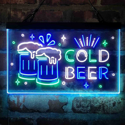 Cold Beer Bar Decoration Beer Mugs Deluxe App-Enabled 3-Color LED Light Sign - LED Gift Works
