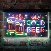 Cold Beer Bar Decoration Beer Mugs Deluxe App-Enabled 3-Color LED Light Sign | LED Wall Decor - LED Gift Works