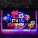 It's 5 pm Somewhere Bar Beer Cocktails Deluxe App-Enabled 3-Color LED Light Sign - Way Up Gifts