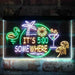It's 5 pm Somewhere Bar Beer Cocktails Deluxe App-Enabled 3-Color LED Light Sign - Way Up Gifts