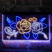 Rose Flower Shop Room Display Deluxe App-Enabled 3-Color LED Light Sign | LED Wall Decor - LED Gift Works