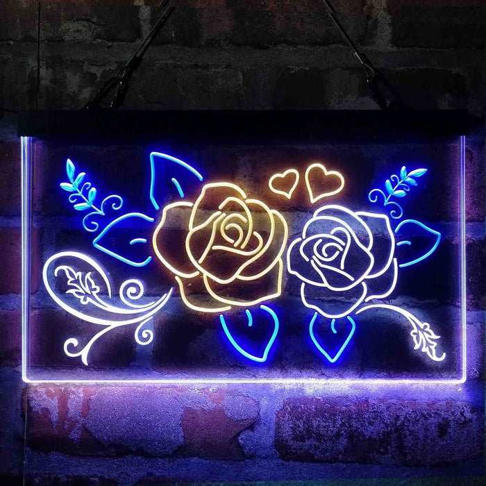 Rose Flower Shop Room Display Deluxe App-Enabled 3-Color LED Light Sign - Way Up Gifts