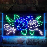 Rose Flower Shop Room Display Deluxe App-Enabled 3-Color LED Light Sign | LED Wall Decor - LED Gift Works