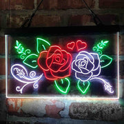 Rose Flower Shop Room Display Deluxe App-Enabled 3-Color LED Light Sign | LED Wall Decor - LED Gift Works
