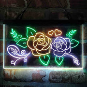 Rose Flower Shop Room Display Deluxe App-Enabled 3-Color LED Light Sign | LED Wall Decor - LED Gift Works