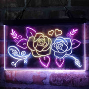 Rose Flower Shop Room Display Deluxe App-Enabled 3-Color LED Light Sign | LED Wall Decor - LED Gift Works