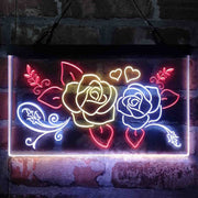 Rose Flower Shop Room Display Deluxe App-Enabled 3-Color LED Light Sign | LED Wall Decor - LED Gift Works