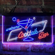 Cocktails Bar Welcome Deluxe App-Enabled 3-Color LED Light Sign - LED Gift Works