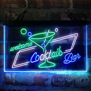 Cocktails Bar Welcome Deluxe App-Enabled 3-Color LED Light Sign - LED Gift Works