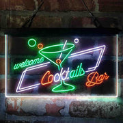 Cocktails Bar Welcome Deluxe App-Enabled 3-Color LED Light Sign - LED Gift Works