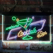 Cocktails Bar Welcome Deluxe App-Enabled 3-Color LED Light Sign - LED Gift Works