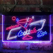 Cocktails Bar Welcome Deluxe App-Enabled 3-Color LED Light Sign - LED Gift Works