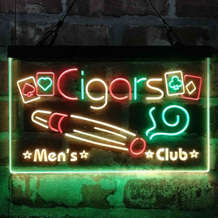 Cigar Men's Club Poker Room Deluxe App-Enabled 3-Color LED Light Sign - Way Up Gifts