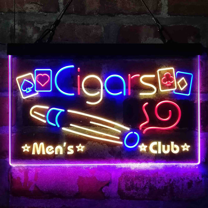 Cigar Men's Club Poker Room Deluxe App-Enabled 3-Color LED Light Sign - Way Up Gifts