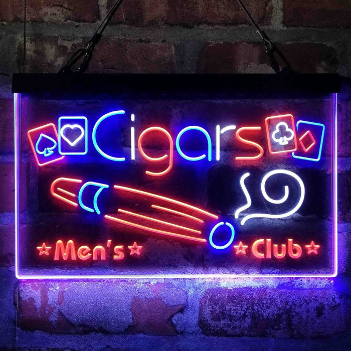 Cigar Men's Club Poker Room Deluxe App-Enabled 3-Color LED Light Sign - Way Up Gifts