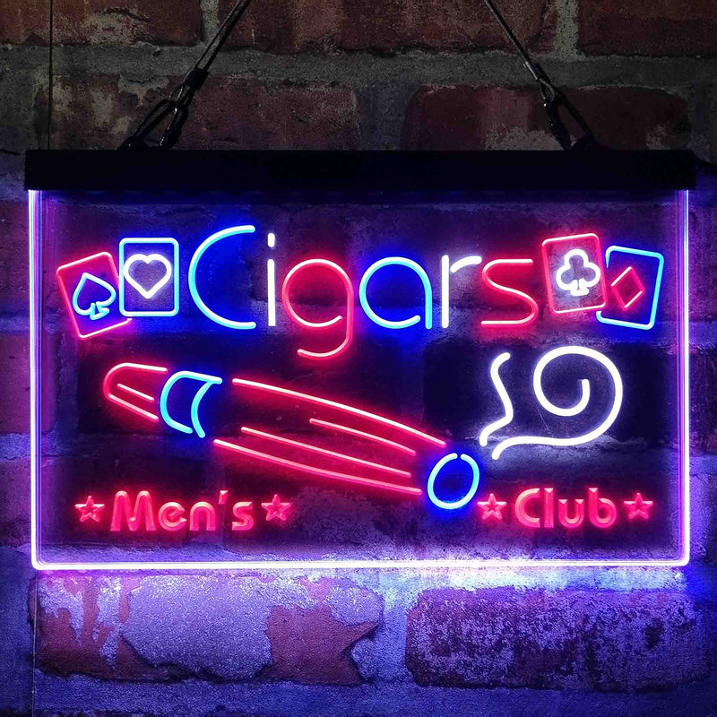 Cigar Men's Club Poker Room Deluxe App-Enabled 3-Color LED Light Sign - LED Gift Works
