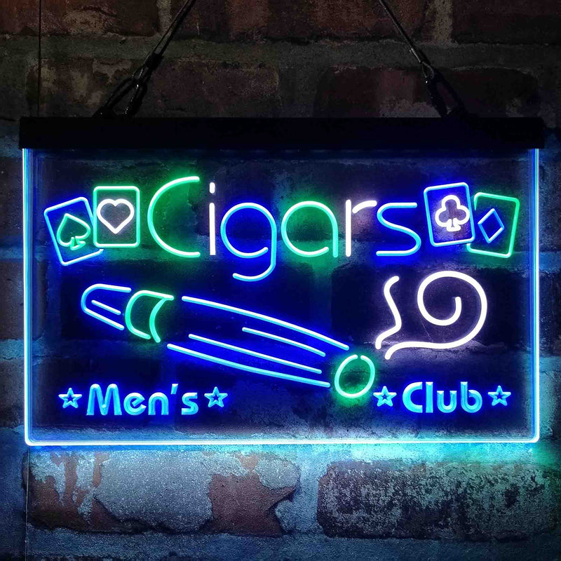 Cigar Men's Club Poker Room Deluxe App-Enabled 3-Color LED Light Sign - LED Gift Works