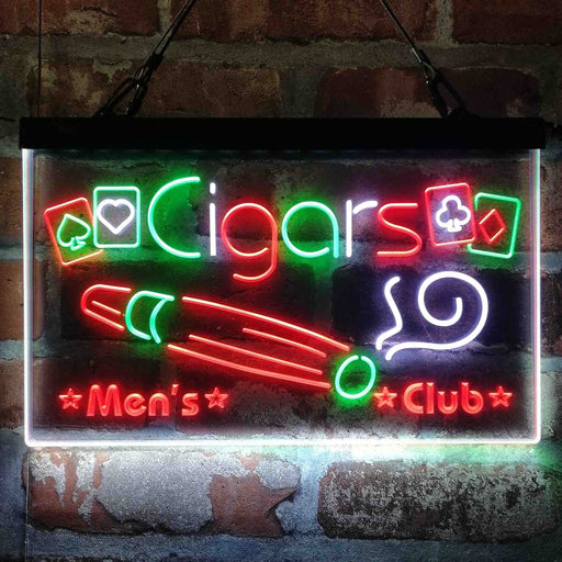 Cigar Men's Club Poker Room Deluxe App-Enabled 3-Color LED Light Sign - Way Up Gifts