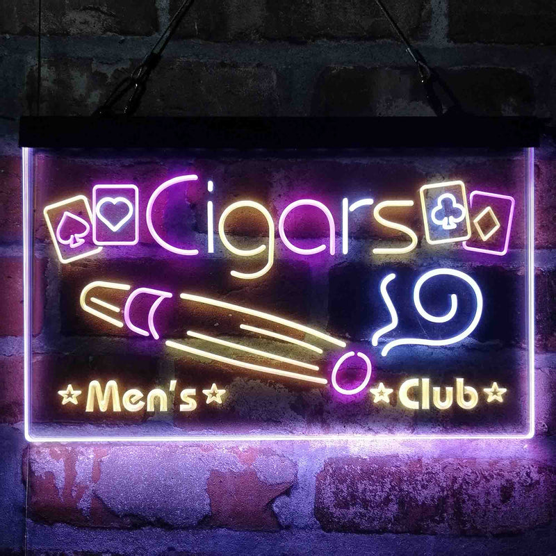 Cigar Men's Club Poker Room Deluxe App-Enabled 3-Color LED Light Sign - LED Gift Works