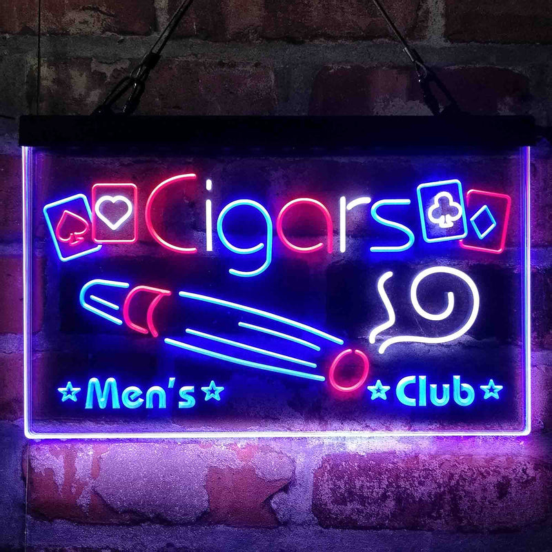 Cigar Men's Club Poker Room Deluxe App-Enabled 3-Color LED Light Sign - LED Gift Works