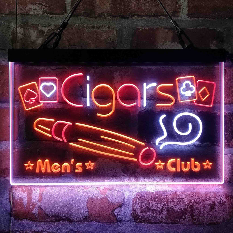 Cigar Men's Club Poker Room Deluxe App-Enabled 3-Color LED Light Sign - LED Gift Works