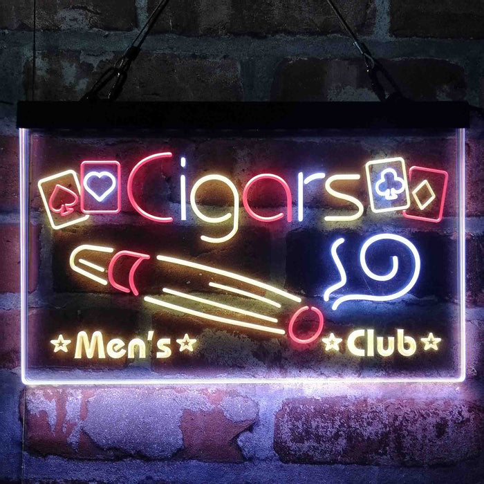 Cigar Men's Club Poker Room Deluxe App-Enabled 3-Color LED Light Sign - Way Up Gifts