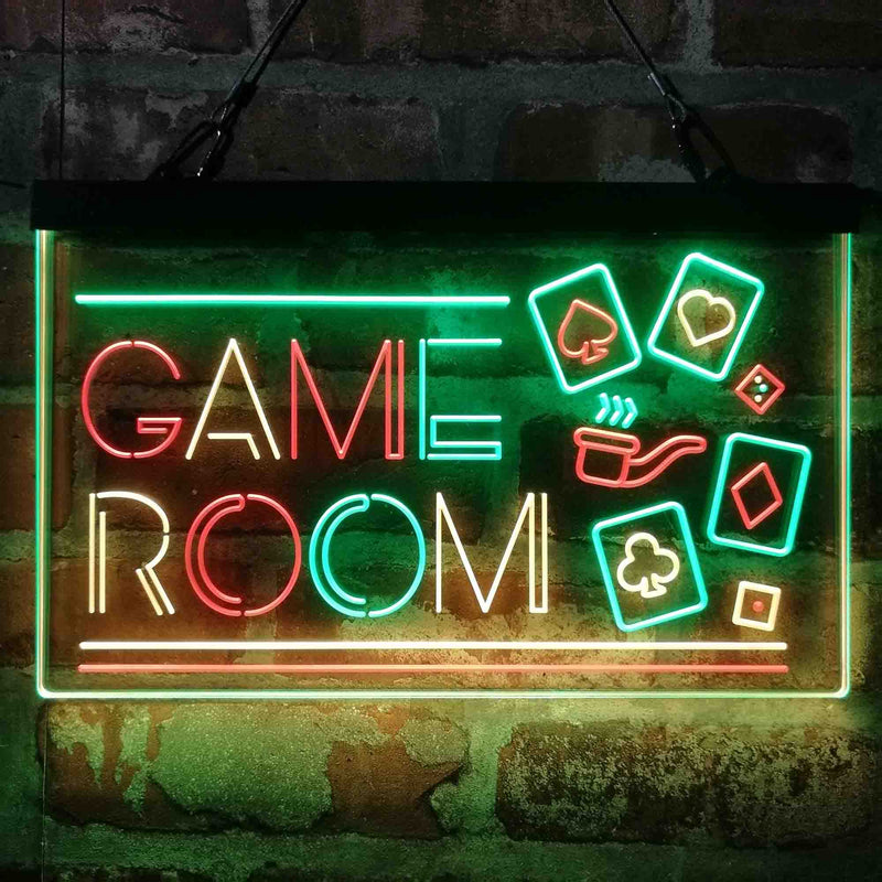 Game Room Poker Cigar Deluxe App-Enabled 3-Color LED Light Sign - LED Gift Works