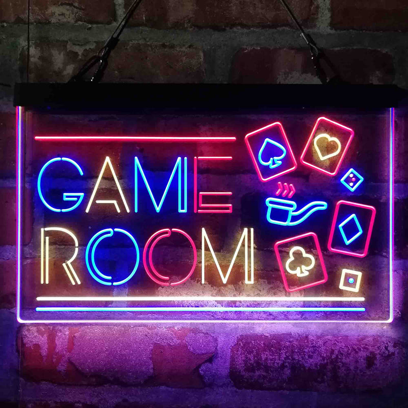 Game Room Poker Cigar Deluxe App-Enabled 3-Color LED Light Sign - LED Gift Works