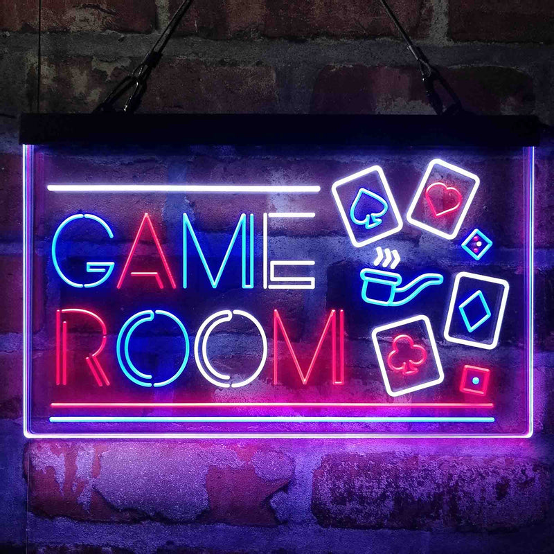 Game Room Poker Cigar Deluxe App-Enabled 3-Color LED Light Sign - LED Gift Works
