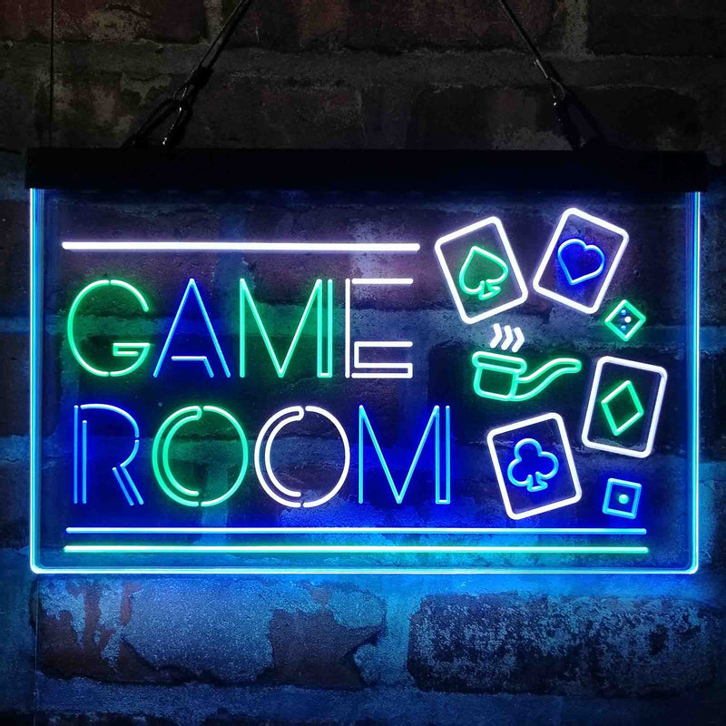 Game Room Poker Cigar Deluxe App-Enabled 3-Color LED Light Sign - LED Gift Works