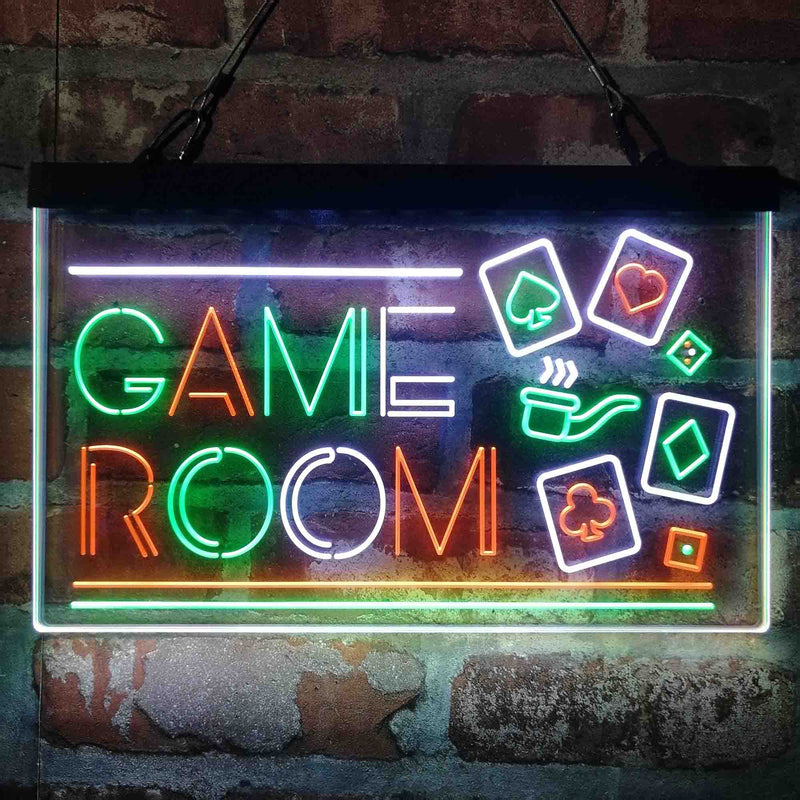 Game Room Poker Cigar Deluxe App-Enabled 3-Color LED Light Sign - LED Gift Works