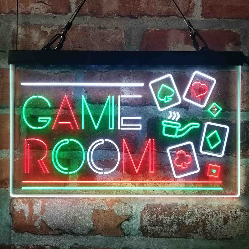 Game Room Poker Cigar Deluxe App-Enabled 3-Color LED Light Sign - LED Gift Works