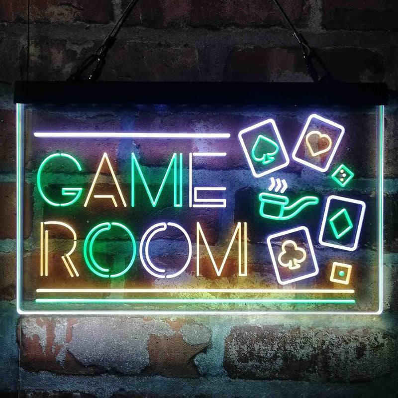 Game Room Poker Cigar Deluxe App-Enabled 3-Color LED Light Sign - LED Gift Works