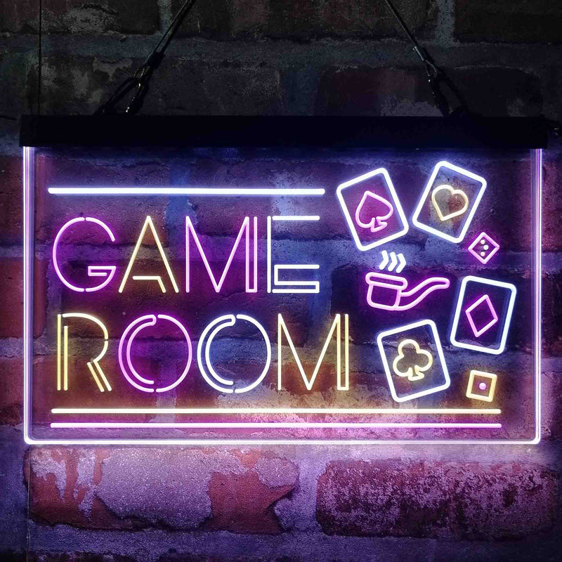Game Room Poker Cigar Deluxe App-Enabled 3-Color LED Light Sign - LED Gift Works