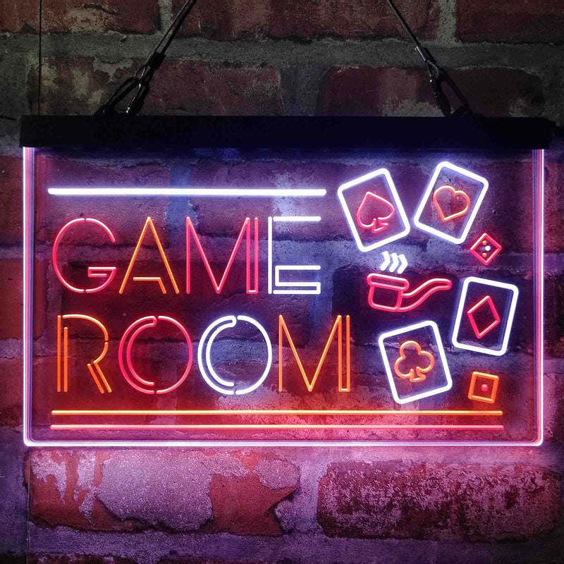 Game Room Poker Cigar Deluxe App-Enabled 3-Color LED Light Sign - LED Gift Works