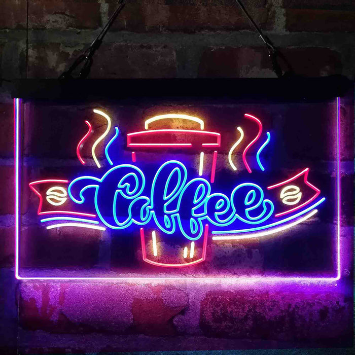Coffee Cup Shop Display Deluxe App-Enabled 3-Color LED Light Sign - Way Up Gifts