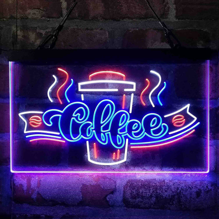 Coffee Cup Shop Display Deluxe App-Enabled 3-Color LED Light Sign - Way Up Gifts