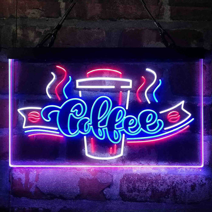 Coffee Cup Shop Display Deluxe App-Enabled 3-Color LED Light Sign - Way Up Gifts