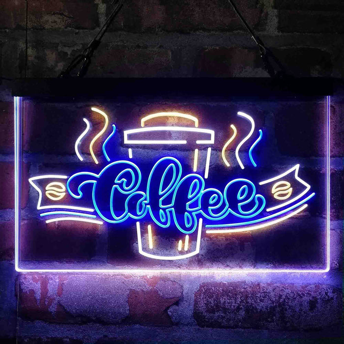 Coffee Cup Shop Display Deluxe App-Enabled 3-Color LED Light Sign - Way Up Gifts