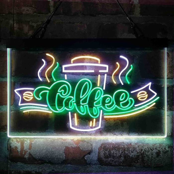 Coffee Cup Shop Display Deluxe App-Enabled 3-Color LED Light Sign - Way Up Gifts