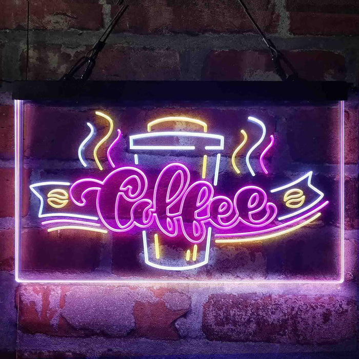 Coffee Cup Shop Display Deluxe App-Enabled 3-Color LED Light Sign - Way Up Gifts